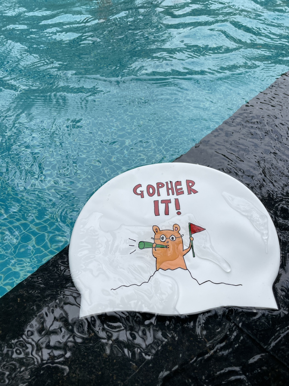 다람쥐 실리콘 수모 수영모자 - 메인 이미지