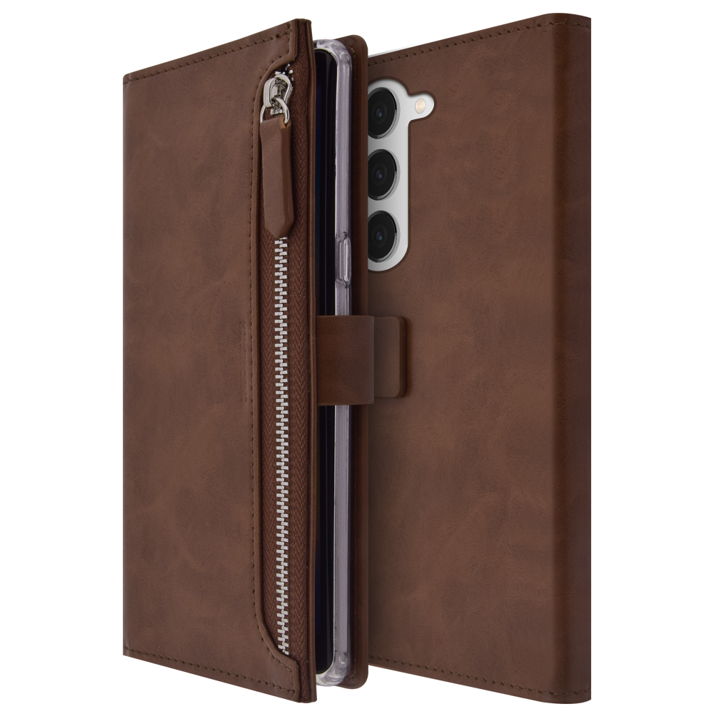 갤럭시 S24 FE 지갑형 다이어리 가죽 케이스 네이비 - 상세 이미지 3