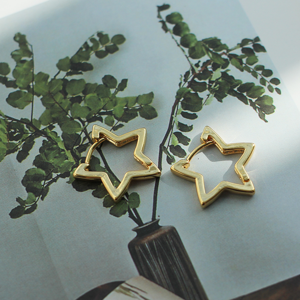하트 스타 사이드 링 원터치 귀걸이 이미지 8
