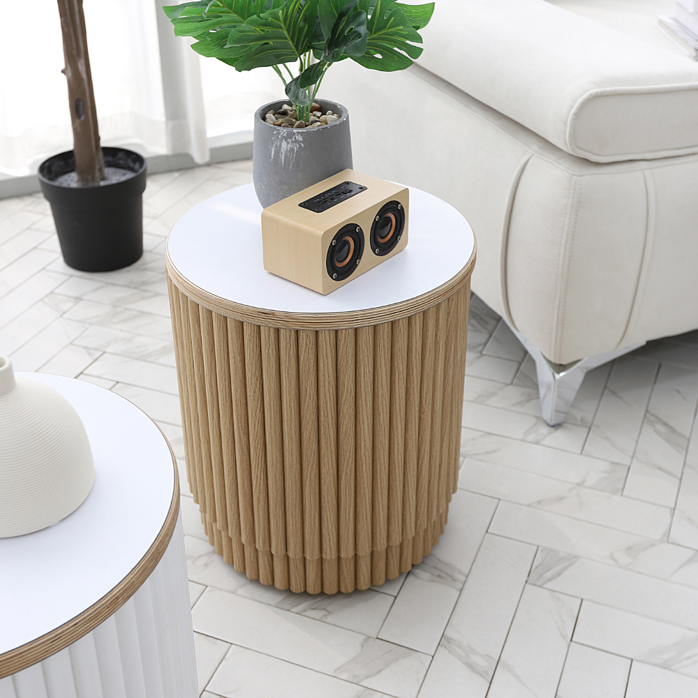 코이 HPL 라미네이트 원형 템바보드 스툴 의자 인테리어 화장대 보조 CL450