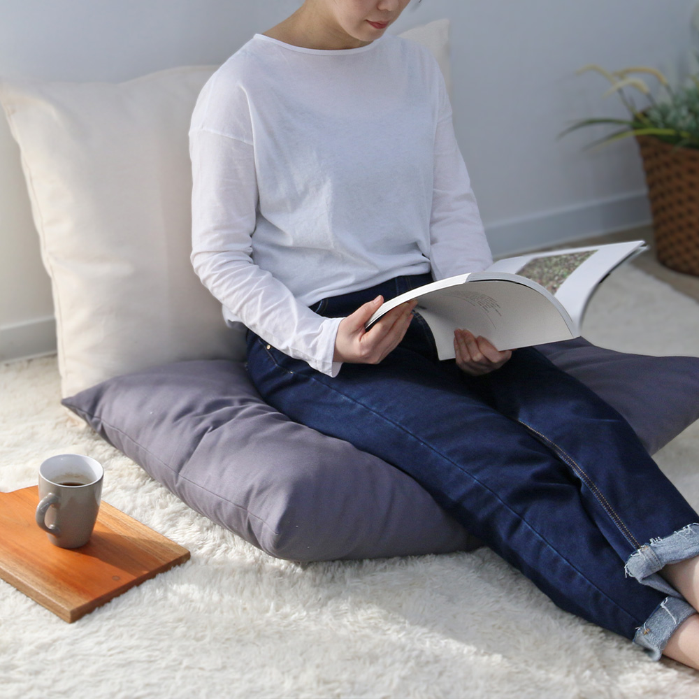 우리앤데코 목화솜 절방석 108배 기도 명상 좌복 대방석 대형방석 캔버스 내추럴 60X90 제품 이미지