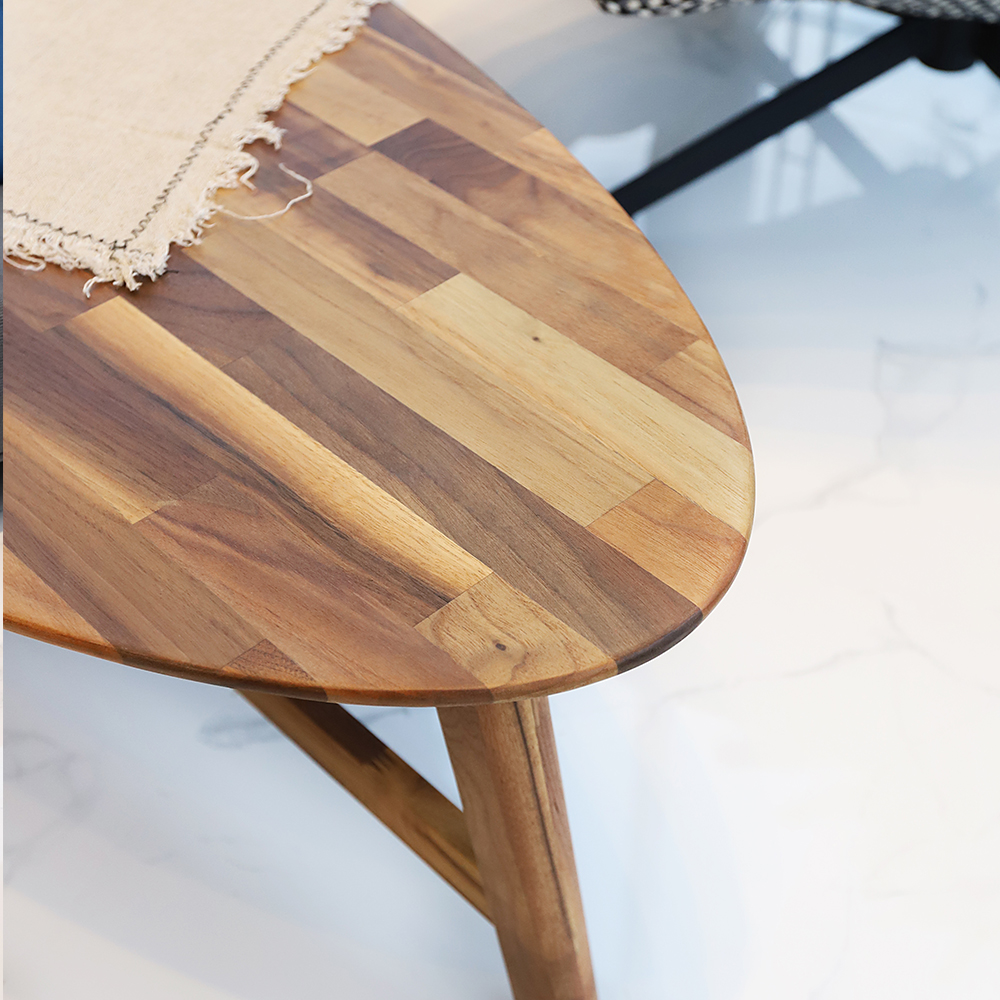 찰리 월넛 원목 타원형 인테리어 거실 소파 테이블 1800 CL306