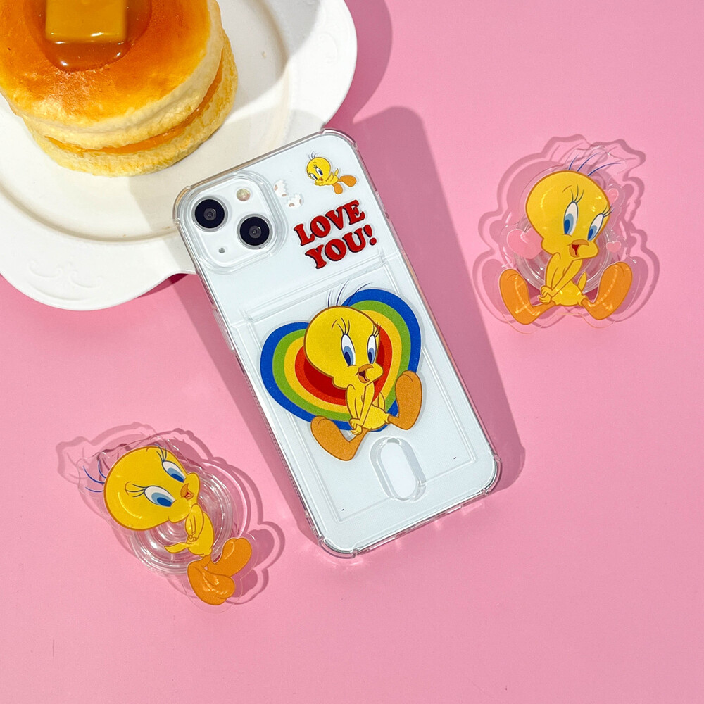 트위티 그립 톡홀더 루니툰즈 캐릭터 투명 핸드폰거치대 이미지 7