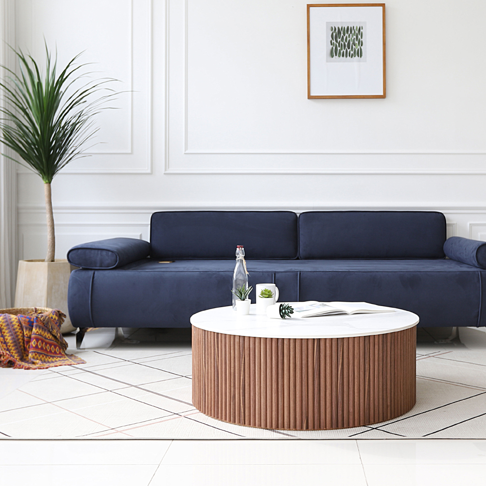 라리타 포세린 세라믹 템바보드 원형 인테리어 거실 소파 테이블 900 CL427