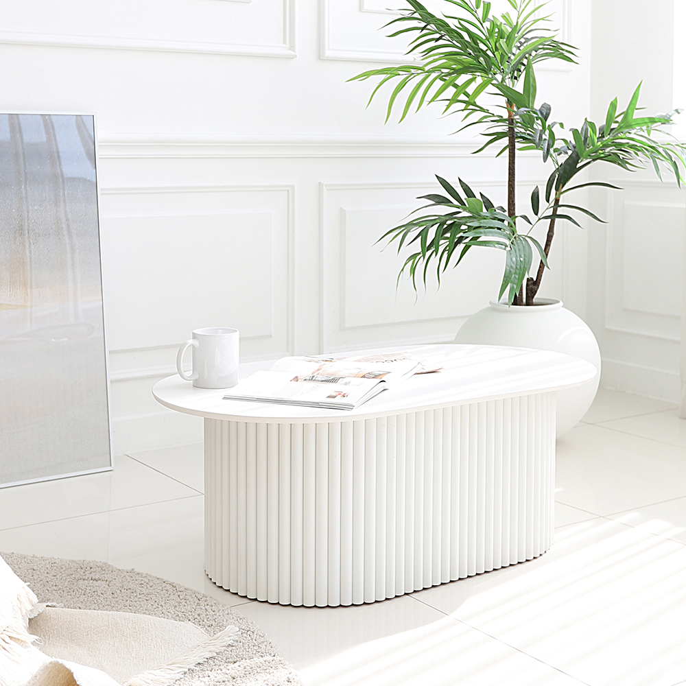 키몬 포세린 세라믹 템바보드 타원형 인테리어 거실 소파 테이블 1200 CL441