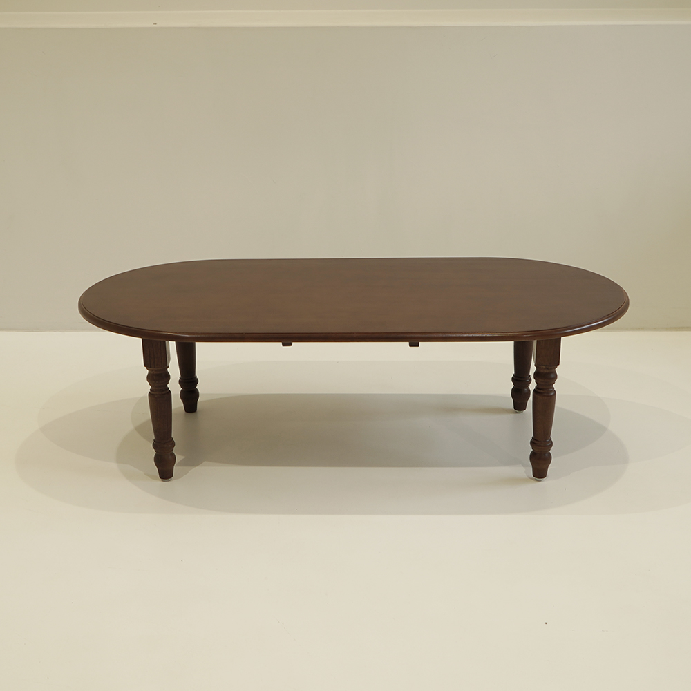 자야캠핑 코콜라 월넛 원목 타원형 소파 테이블 1200