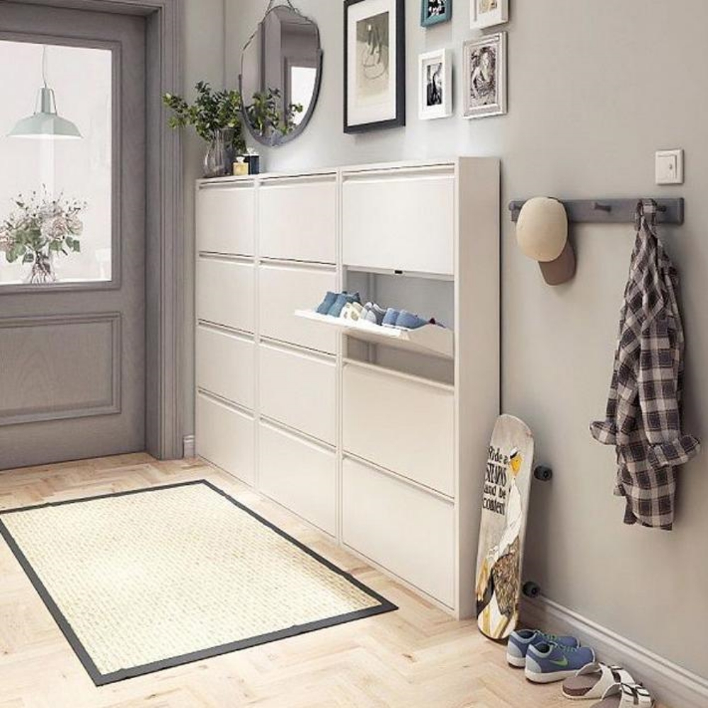 틈새신발장 초슬림 슬라이딩 철제 원룸 수납 서랍장