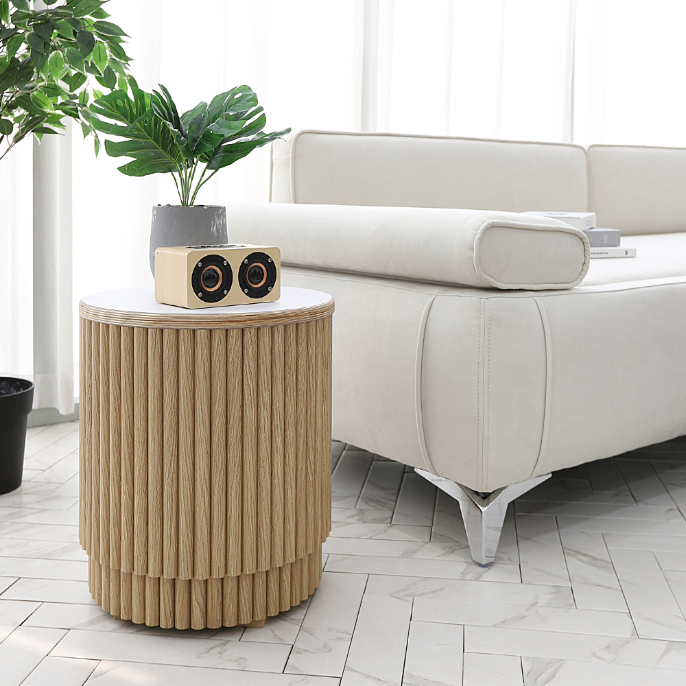 코이 HPL 라미네이트 원형 템바보드 스툴 의자 인테리어 화장대 보조 CL450