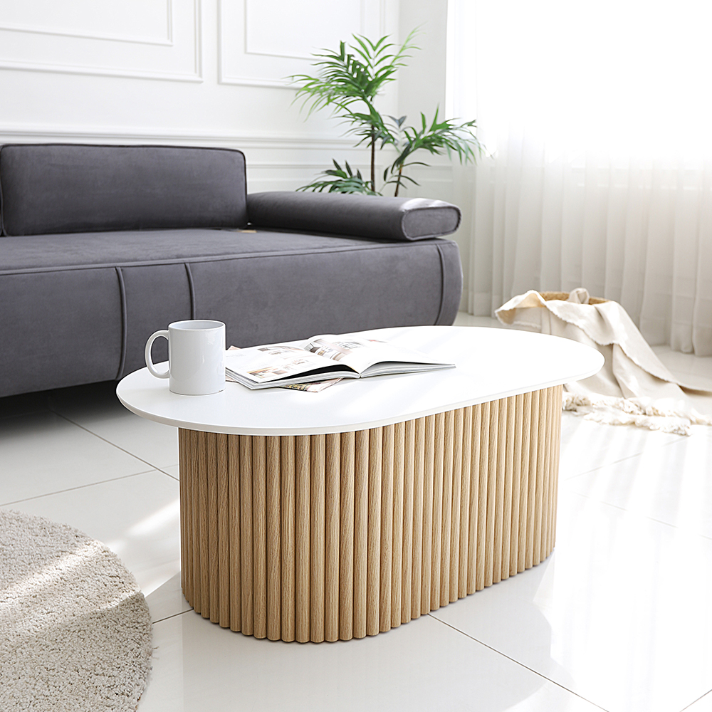 키몬 포세린 세라믹 템바보드 타원형 인테리어 거실 소파 테이블 1200 CL441