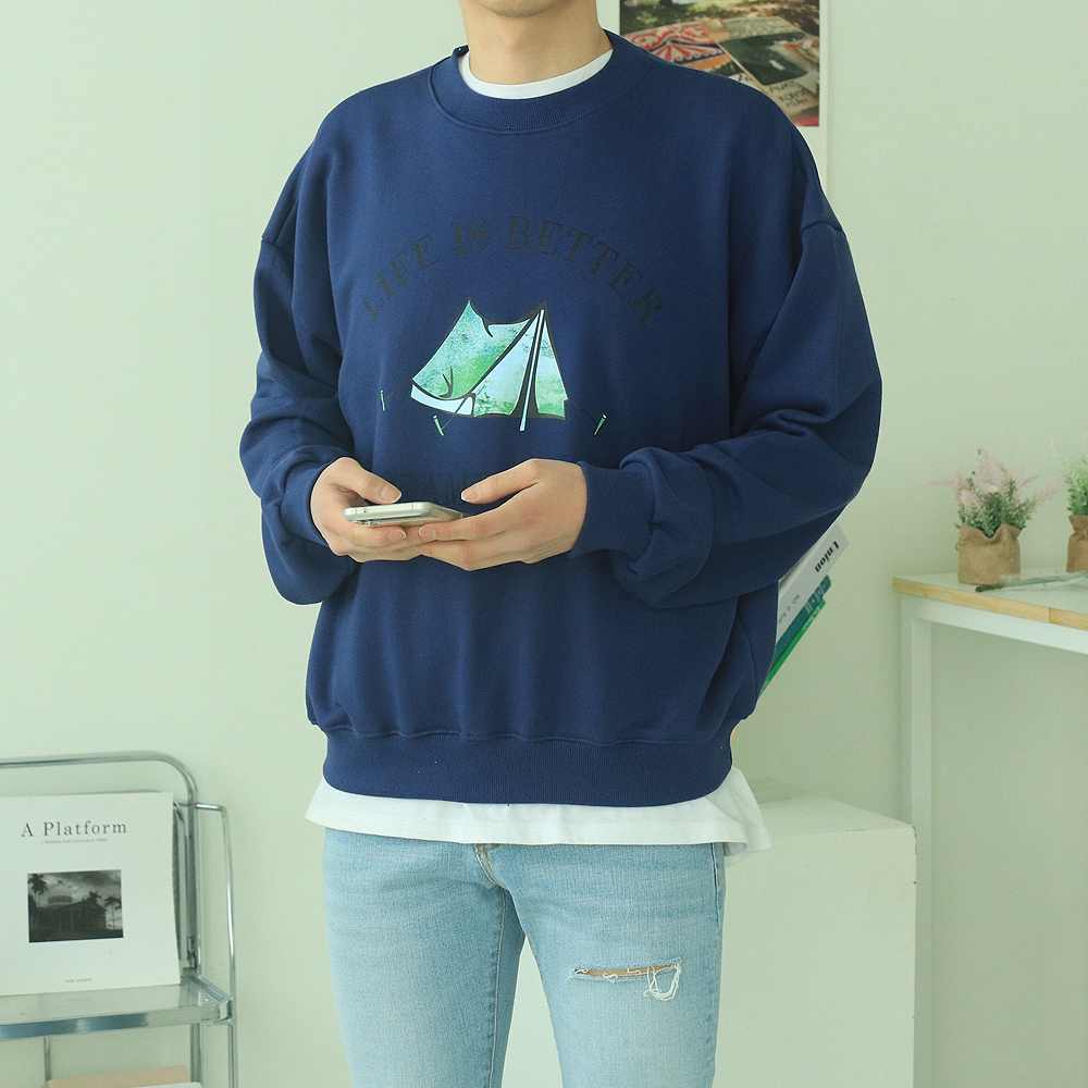 남자맨투맨 오버핏 남자 긴팔티 커플맨투맨 이미지 2
