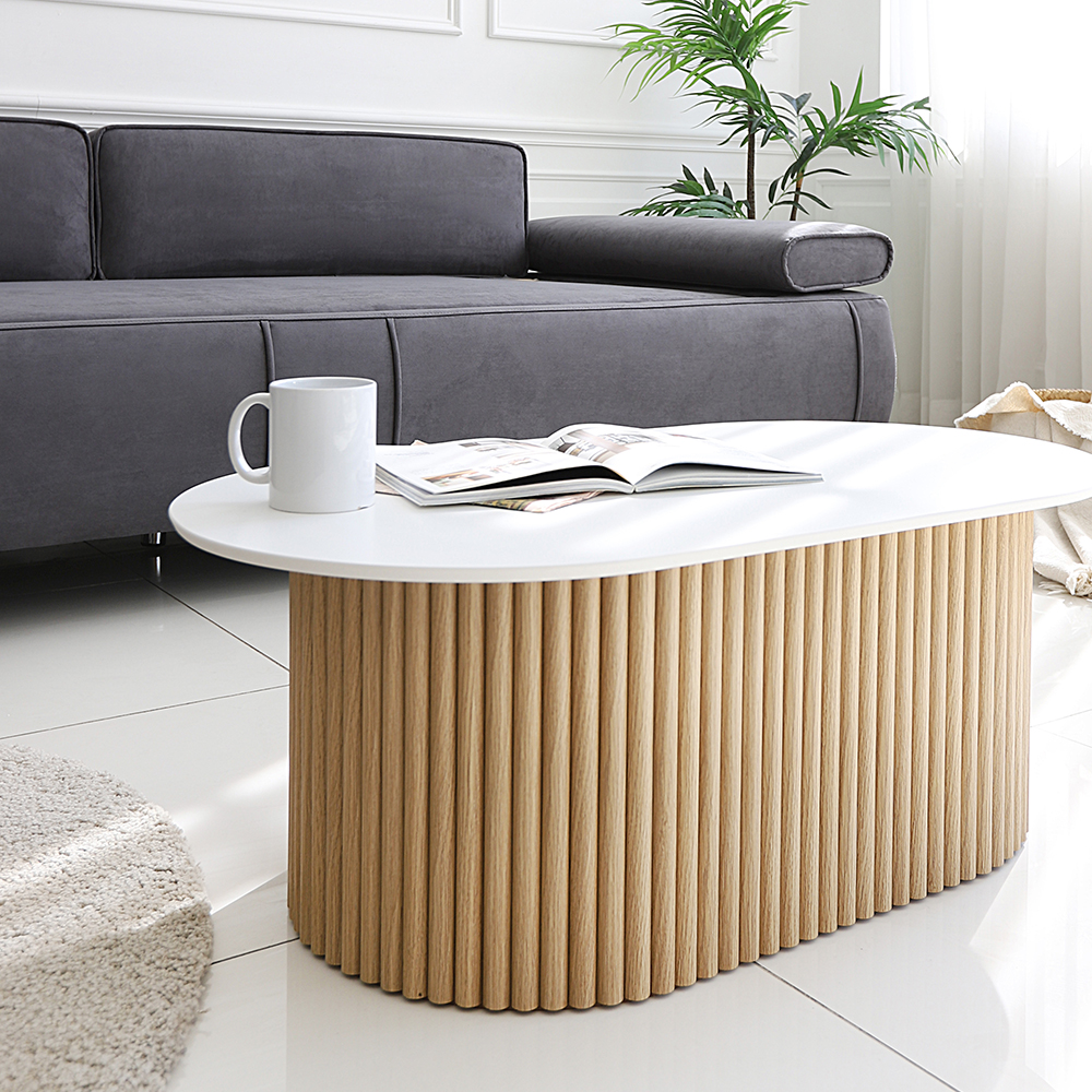 키몬 포세린 세라믹 템바보드 타원형 인테리어 거실 소파 테이블 1200 CL441