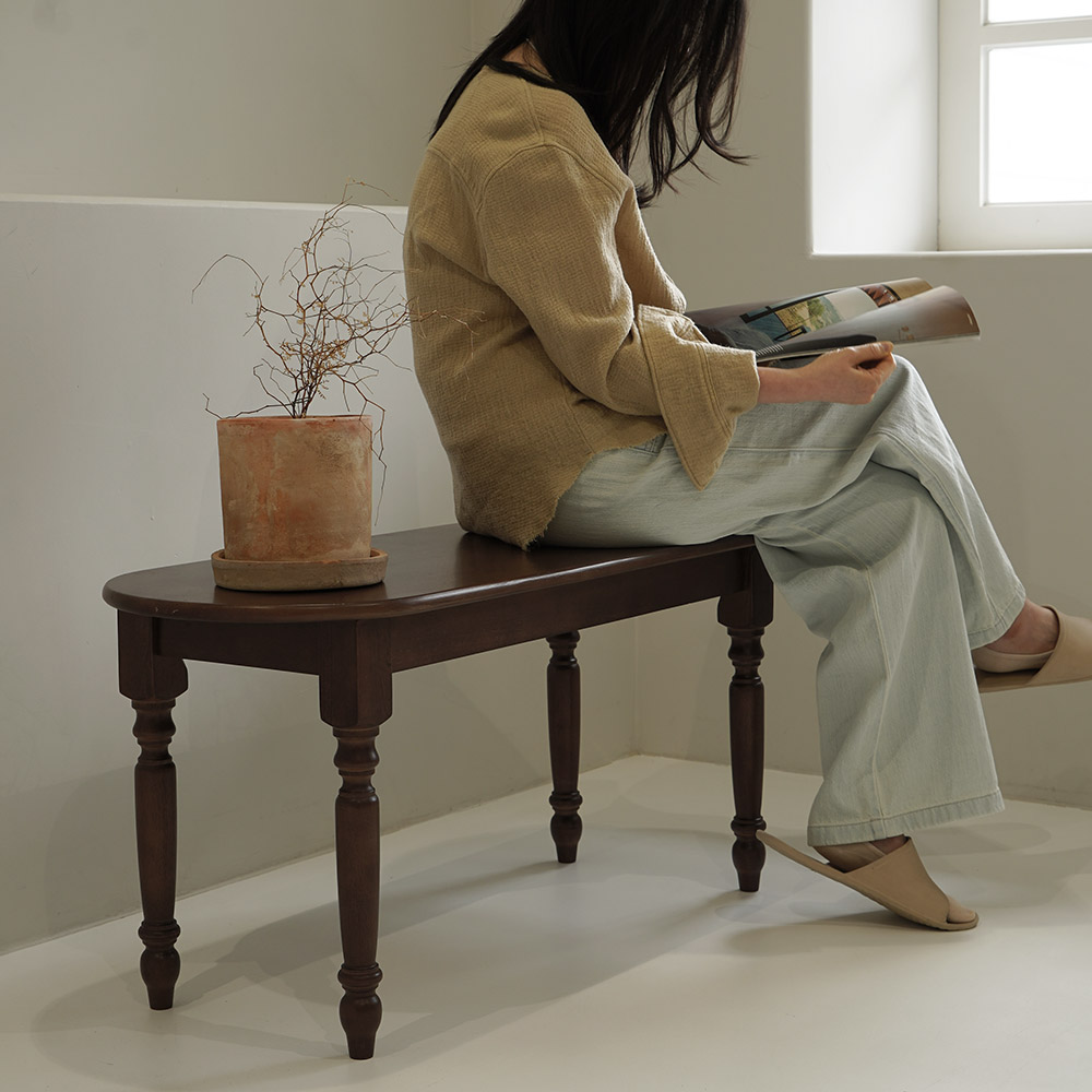 자야캠핑 코콜라 월넛 천연 원목 의자 벤치