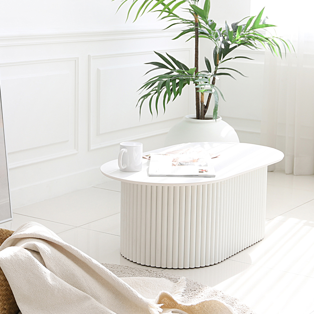 키몬 포세린 세라믹 템바보드 타원형 인테리어 거실 소파 테이블 1200 CL441