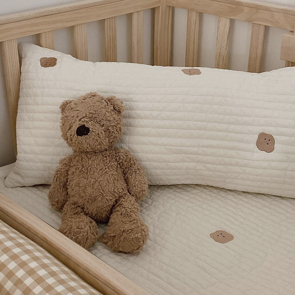 누빔 100수 아기 와이드 베개 30x70 롱 필로우 누빔자수베개 (솜 포함)