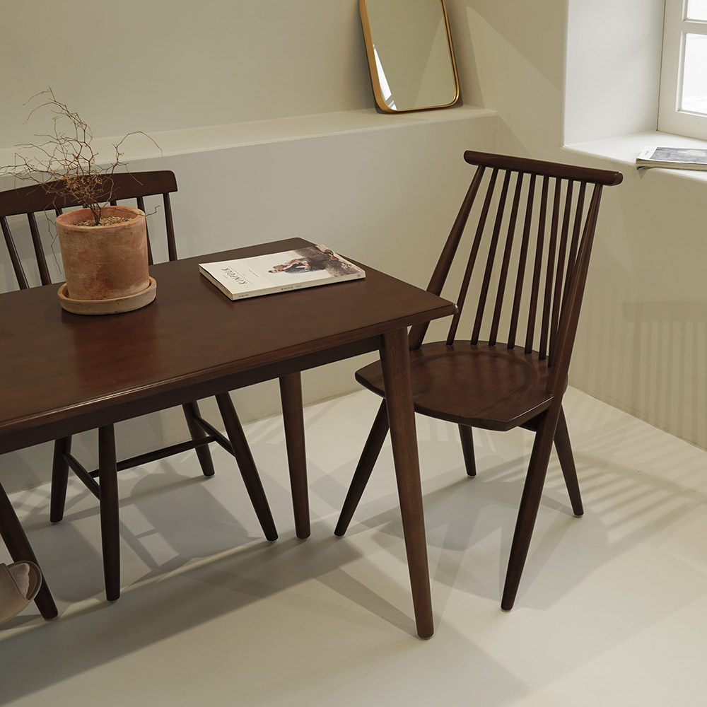 자야캠핑 포르보 월넛 원목 직사각형 2인 4인 식탁 테이블 1200