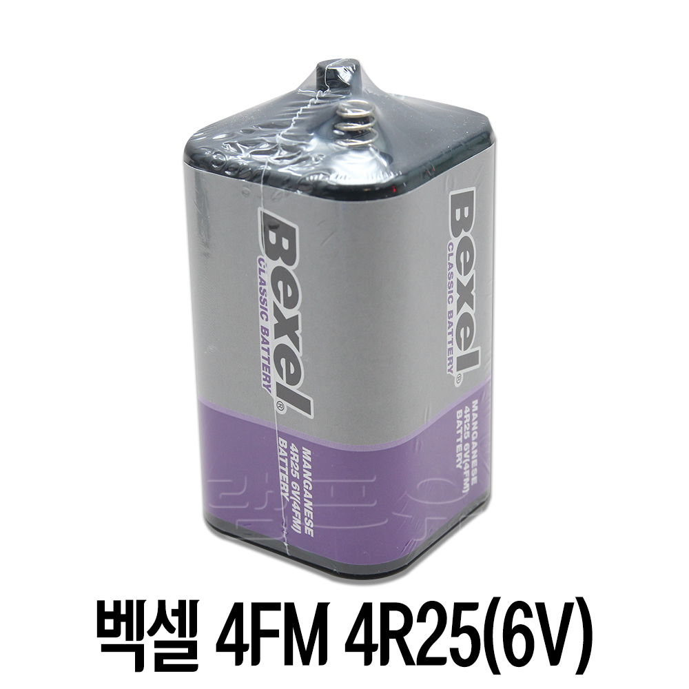 벡셀 망간 4FM 랜턴용 건전지 4R25(6V) 1알 후레쉬배터리 BEXXAL 안전인증 백셀 - 상품 이미지