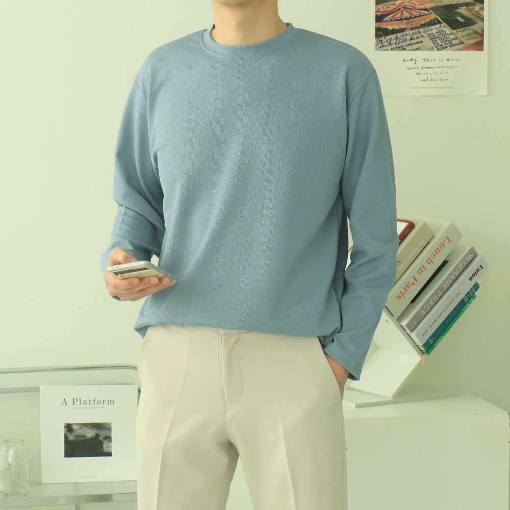 남자긴팔티 구김없는 이너 레이어드 남자티셔츠 이미지 3