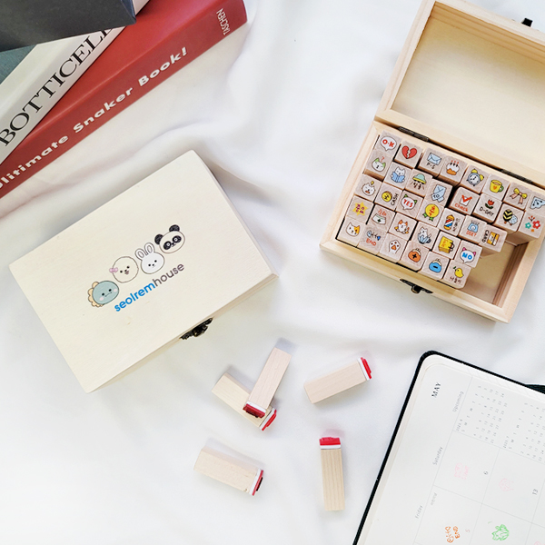 설렘하우스 스탬프 다꾸용품 다이어리 꾸미기 빈티지 도장 일러스트