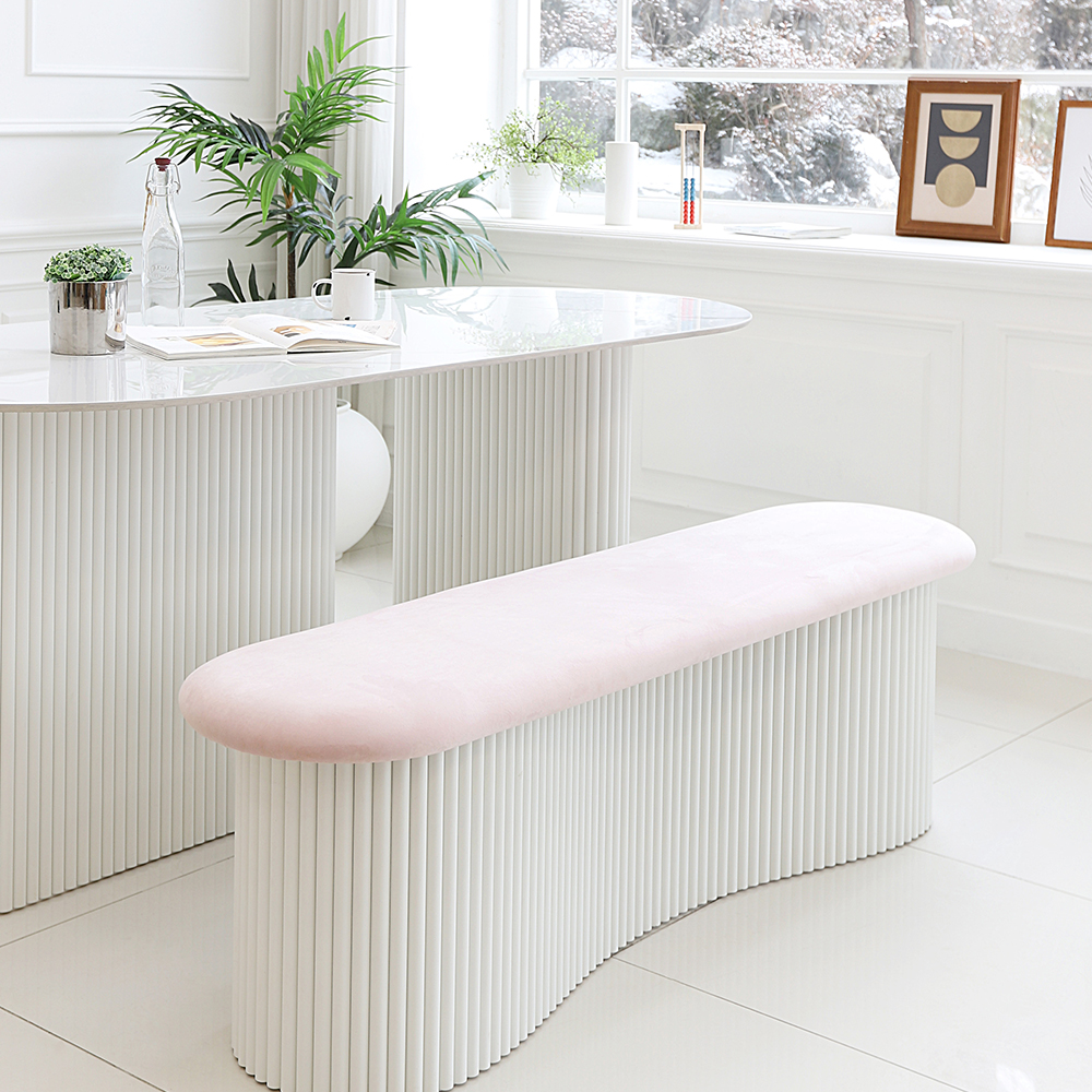 라임 3인용 벨벳 패브릭 템바보드 식탁벤치의자 인테리어 카페 벤치 1400 CL435