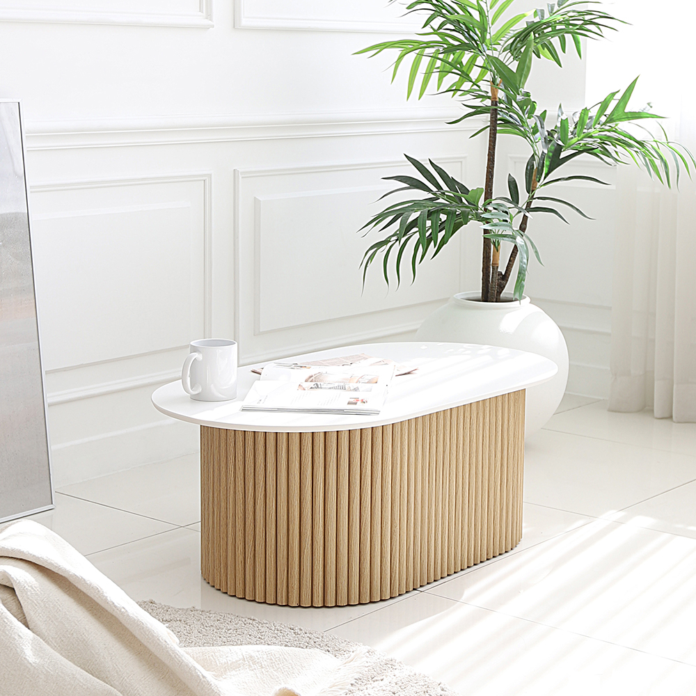 키몬 포세린 세라믹 템바보드 타원형 인테리어 거실 소파 테이블 1200 CL441