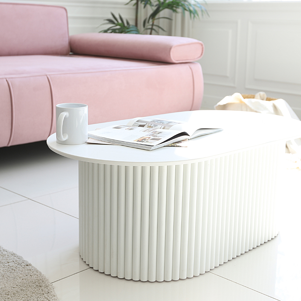 키몬 포세린 세라믹 템바보드 타원형 인테리어 거실 소파 테이블 1200 CL441