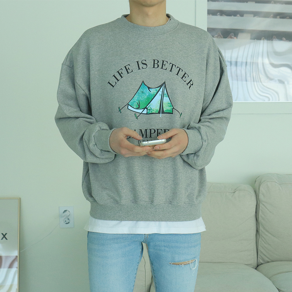 남자맨투맨 오버핏 남자 긴팔티 커플맨투맨 이미지 3