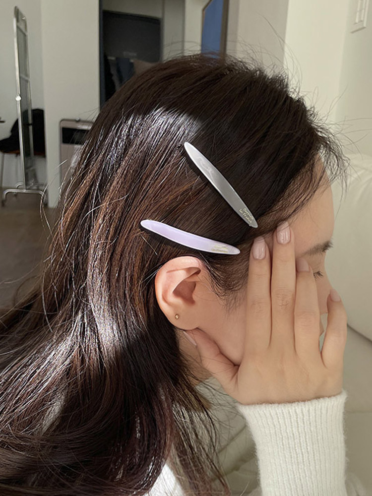 Barrette La France, 젤리 컬러 실핀 프랑스 앞머리 옆머리 포인트 헤어클립 - 상세 이미지 2