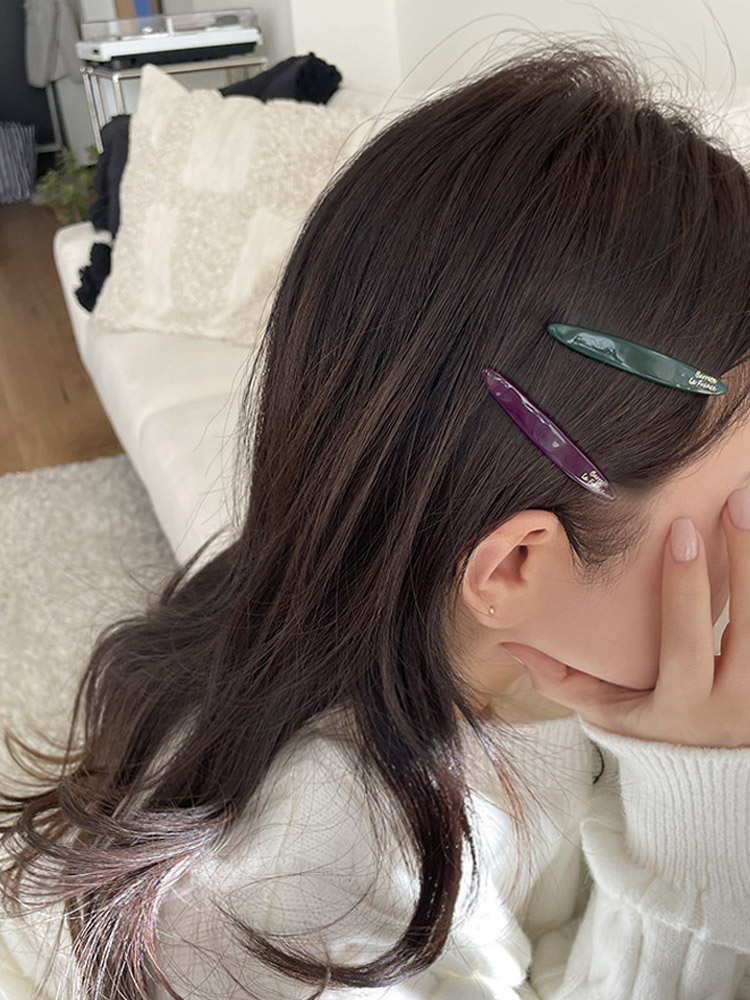 Barrette La France, 젤리 컬러 실핀 프랑스 앞머리 옆머리 포인트 헤어클립 이미지 2