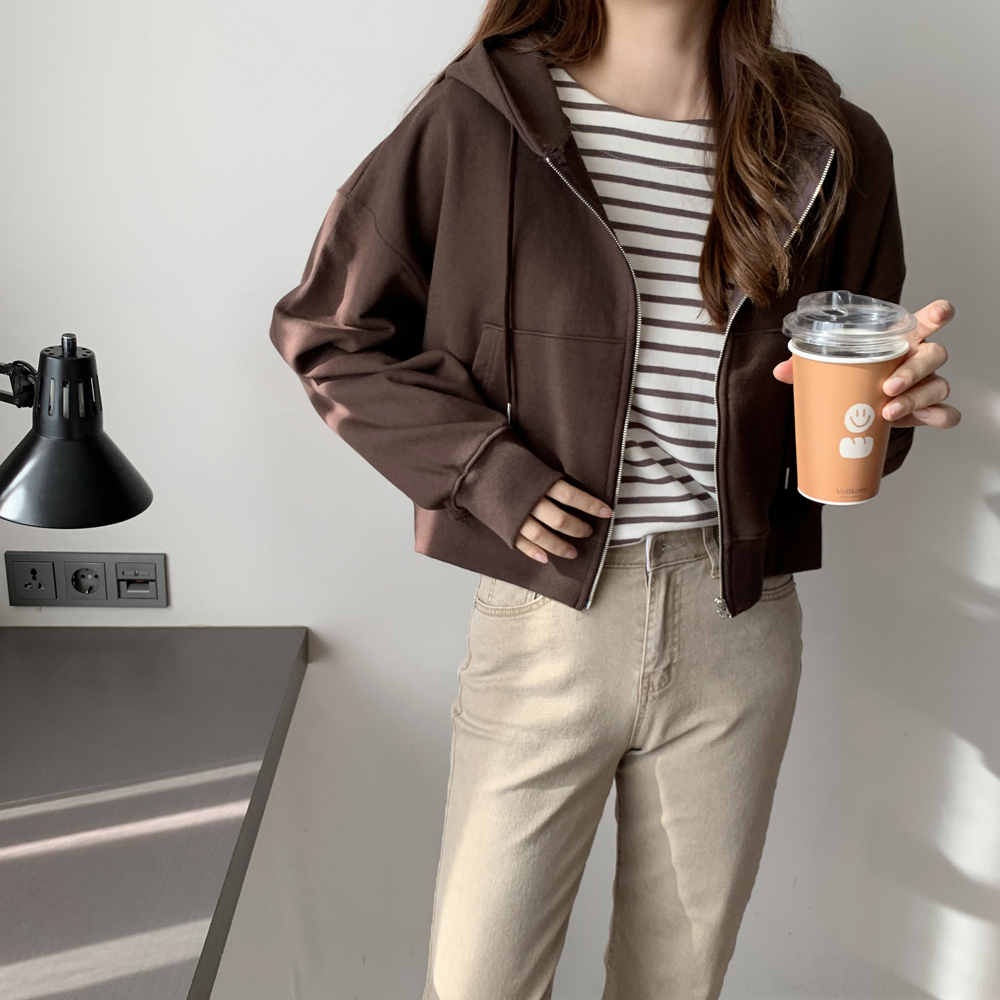 루즈핏 단가라 스트라이프 티셔츠 봄 여성 티셔츠 면 라운드 이너 레이어드티 여자 긴팔티 이미지 2