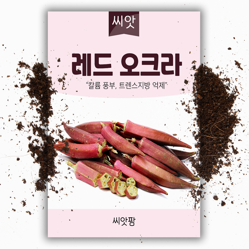레드 오크라 씨앗 50립 okra 채소씨앗 희귀씨앗 텃밭 종자 - 상품 이미지
