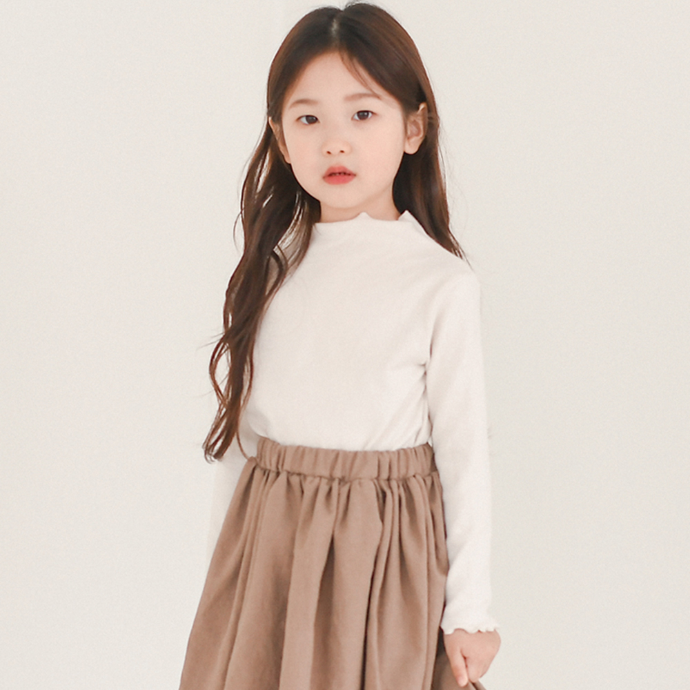 하이넥 유라 셔링 티셔츠 반 목 폴라 봄 가을 아동 여아 유아