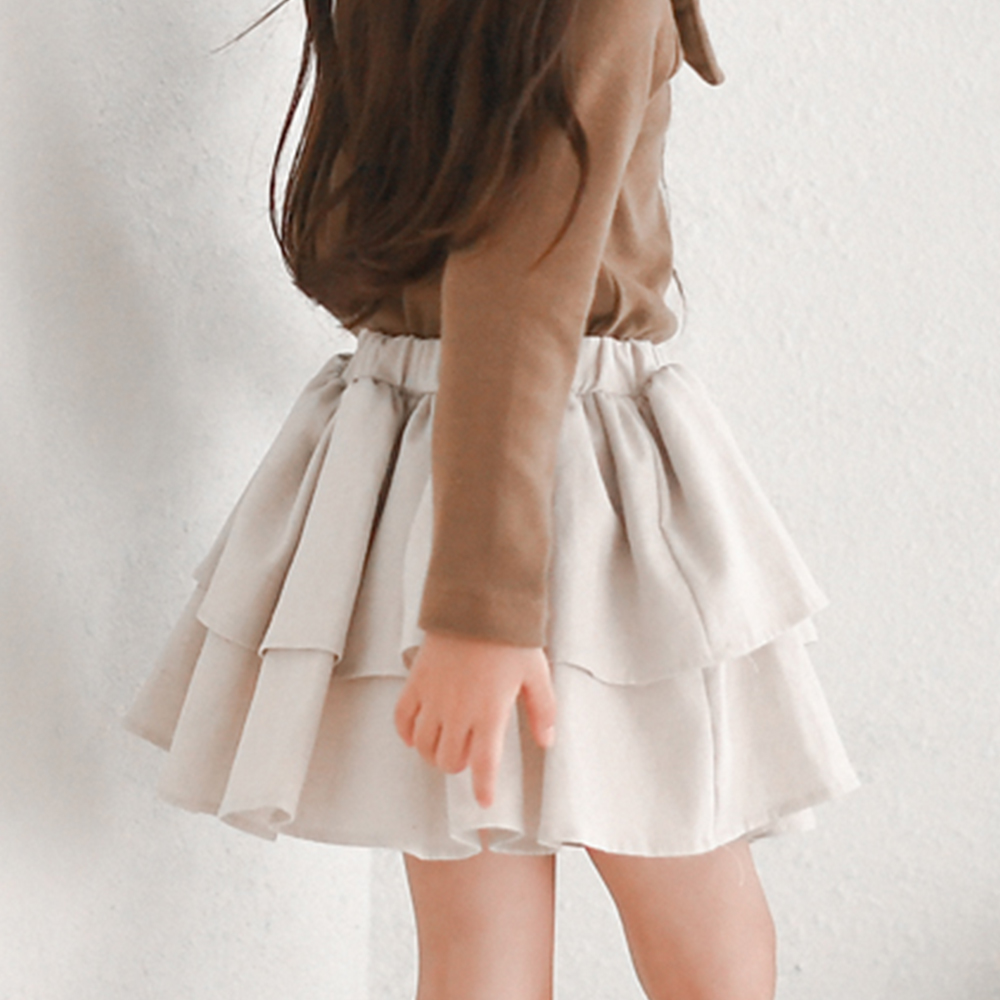 마르쥐 오가닉 스커트 여름 봄 가을 진브라운 블랙 치마 학예회 여아 아동 유아 연주회