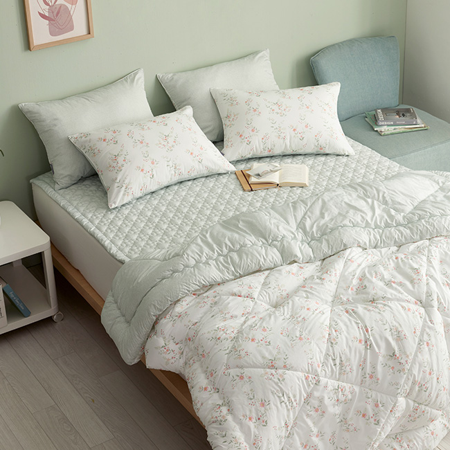 세사온라인 알러지케어 먼지없는 사계절 차렵이불패드 풀세트 클로버, SS(슈퍼싱글)