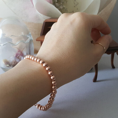 5mm 금 볼 14k 18k 체인 팔찌 레이어드 - 상세 이미지 4