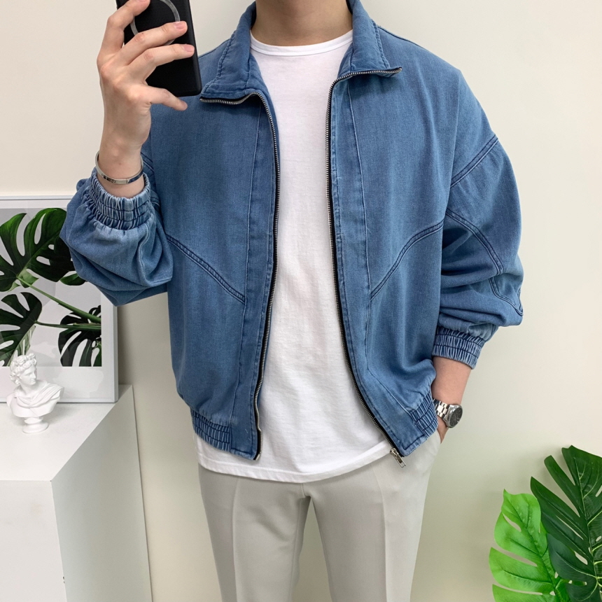남자 청자켓 빈티지 워싱 데님 집업 이미지 3