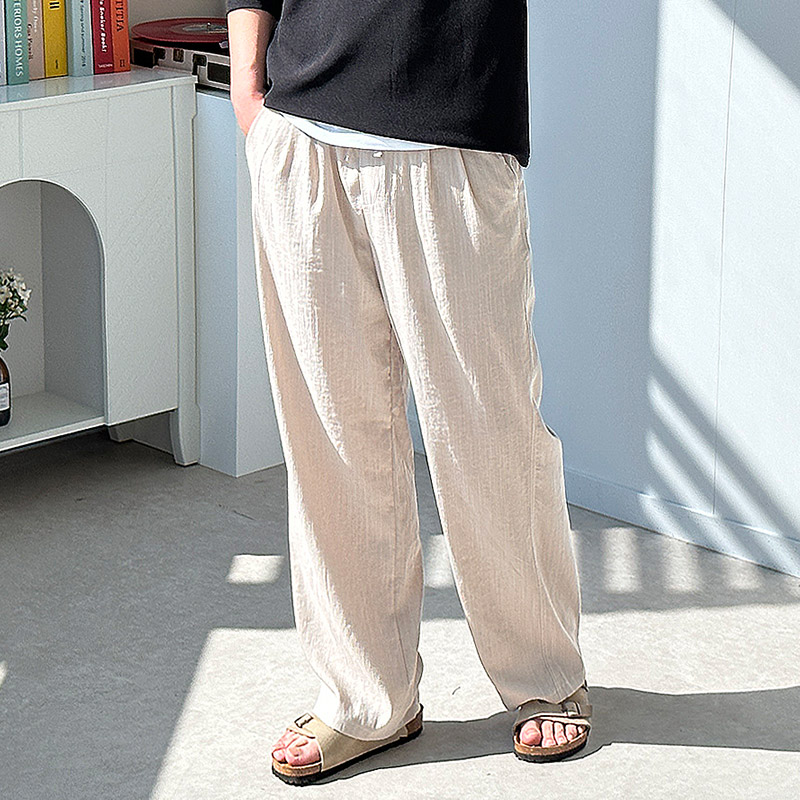 남자 린넨바지 와이드핏 남성 린넨팬츠 여름바지 밴딩 빅사이즈