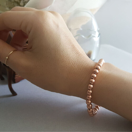 5mm 금 볼 14k 18k 체인 팔찌 레이어드 - 상세 이미지 2