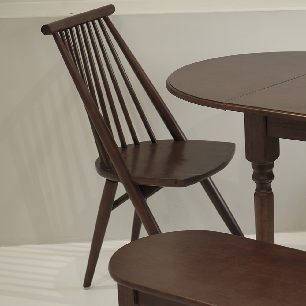 자야캠핑 1+1 코콜라 1920 고무나무 원목 월넛 식탁 의자