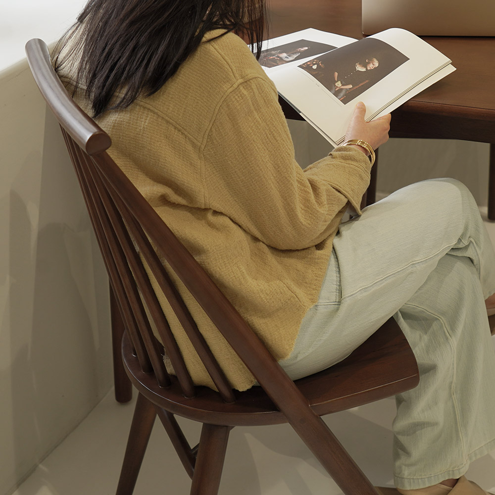 자야캠핑 1+1 코콜라 1920 고무나무 원목 월넛 식탁 의자