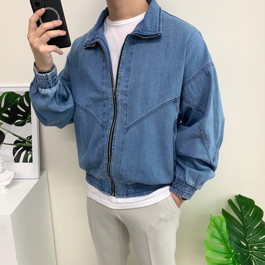 남자 청자켓 빈티지 워싱 데님 집업 이미지 4