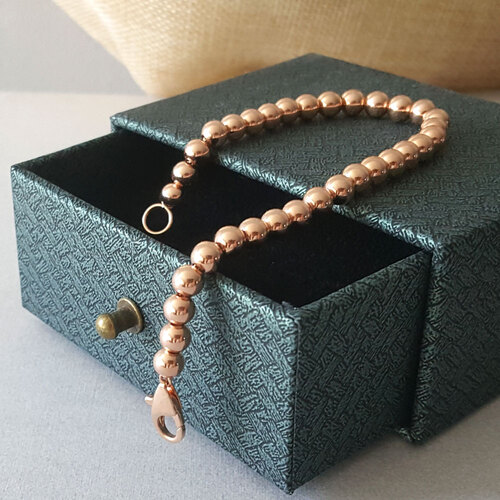 5mm 금 볼 14k 18k 체인 팔찌 레이어드