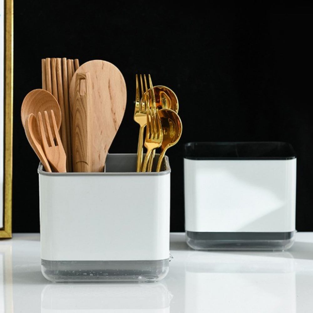 수저정리함 물빠짐 수저통 사각 조리도구통 - 상세 이미지 5