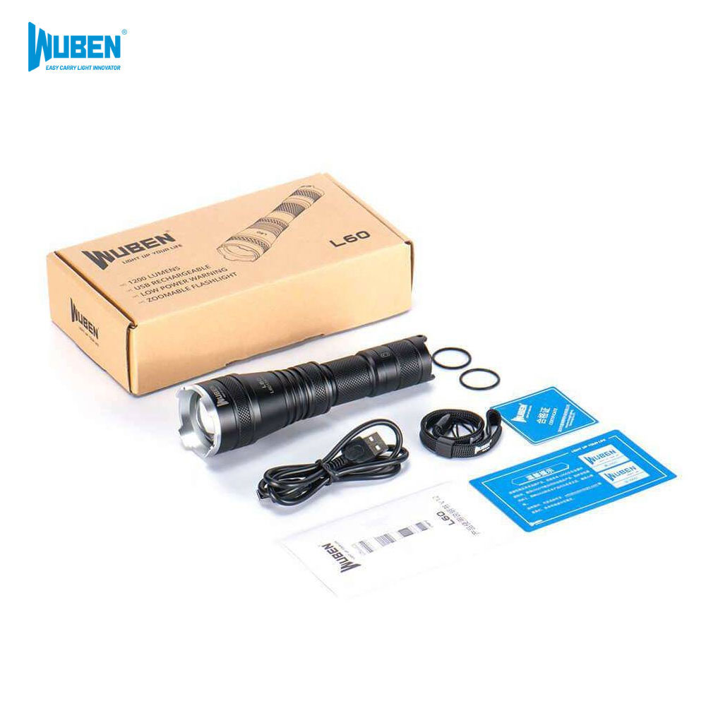 우벤 L60 줌라이트 LED후레쉬 1200루멘 고휘도 손전등 충전식 18650 랜턴 - 상세 이미지 3