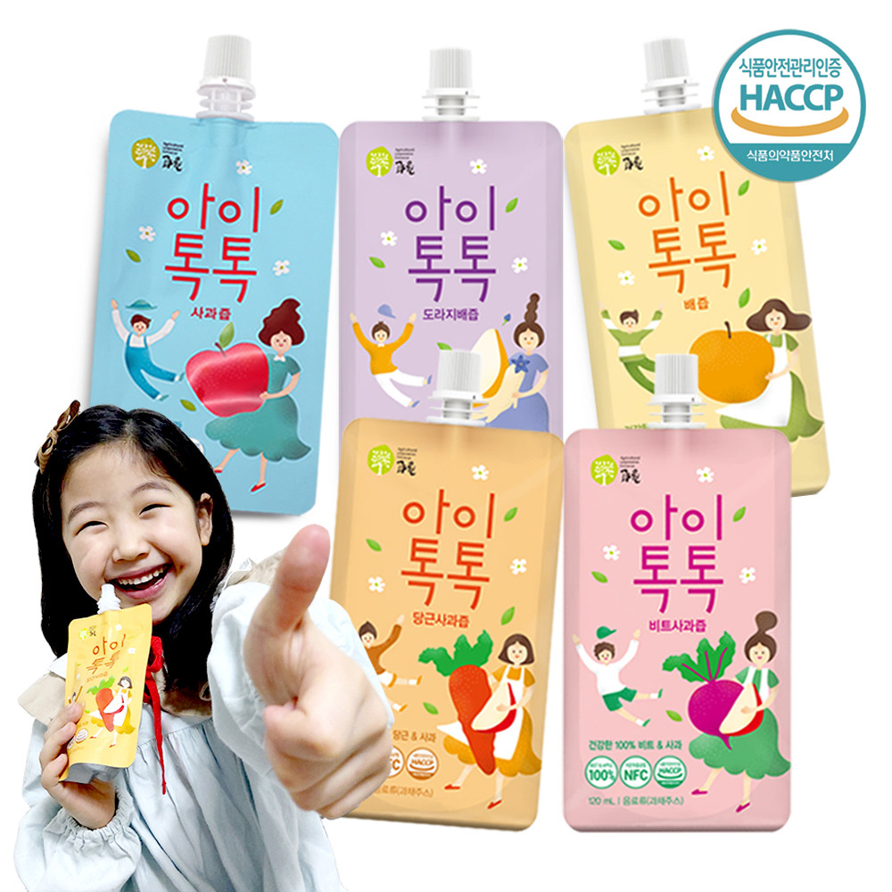 [과원주식회사] 아이톡톡 스파우트 과일즙 5가지맛 혼합 120ml 30포 : 사이소 경북고향장터