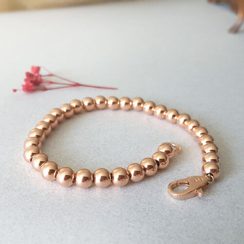 5mm 금 볼 14k 18k 체인 팔찌 레이어드 - 상세 이미지 3