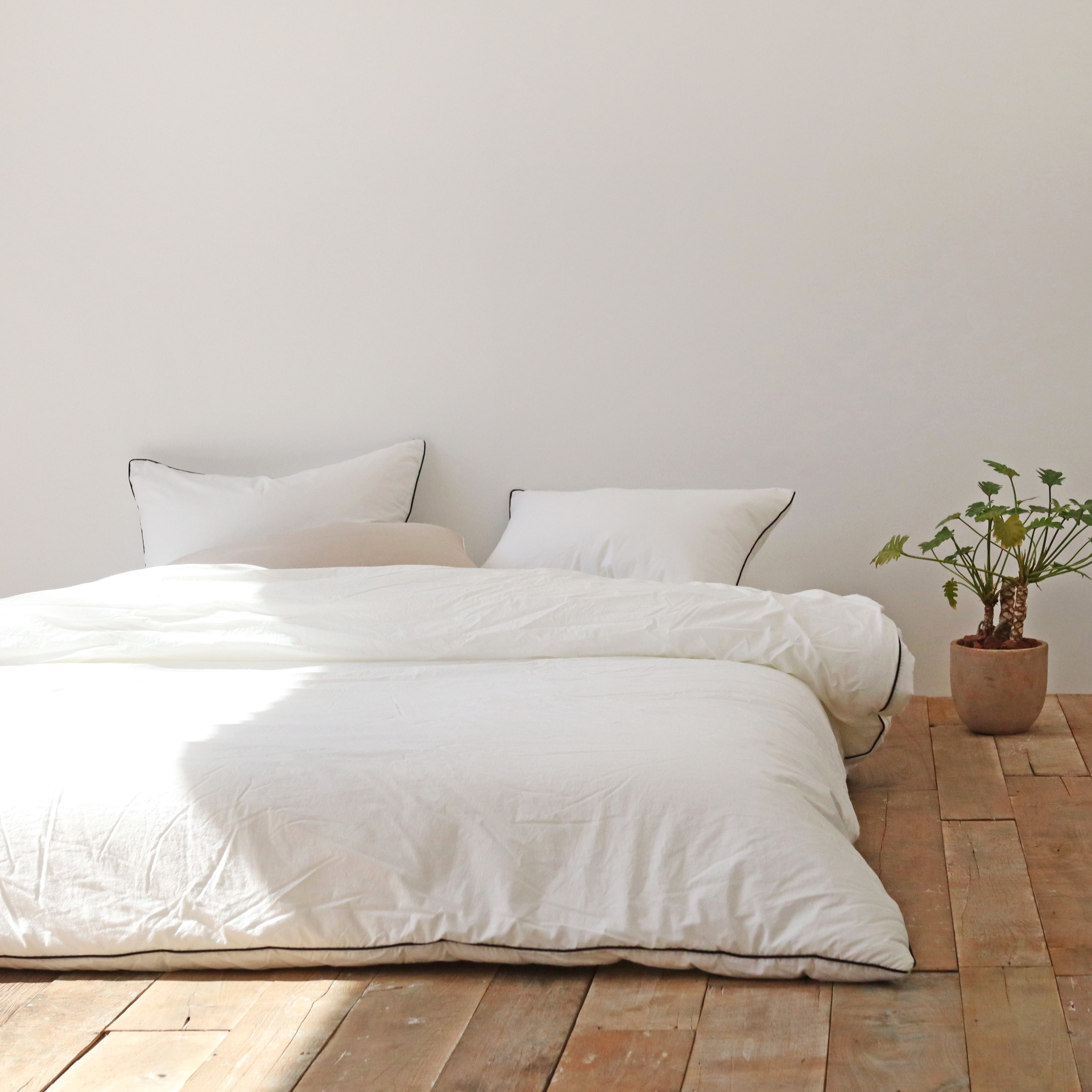 먼지 없는 바이오워싱 고밀도 무지 호텔 침구 신혼 알러지케어 차렵이불 세트 Q