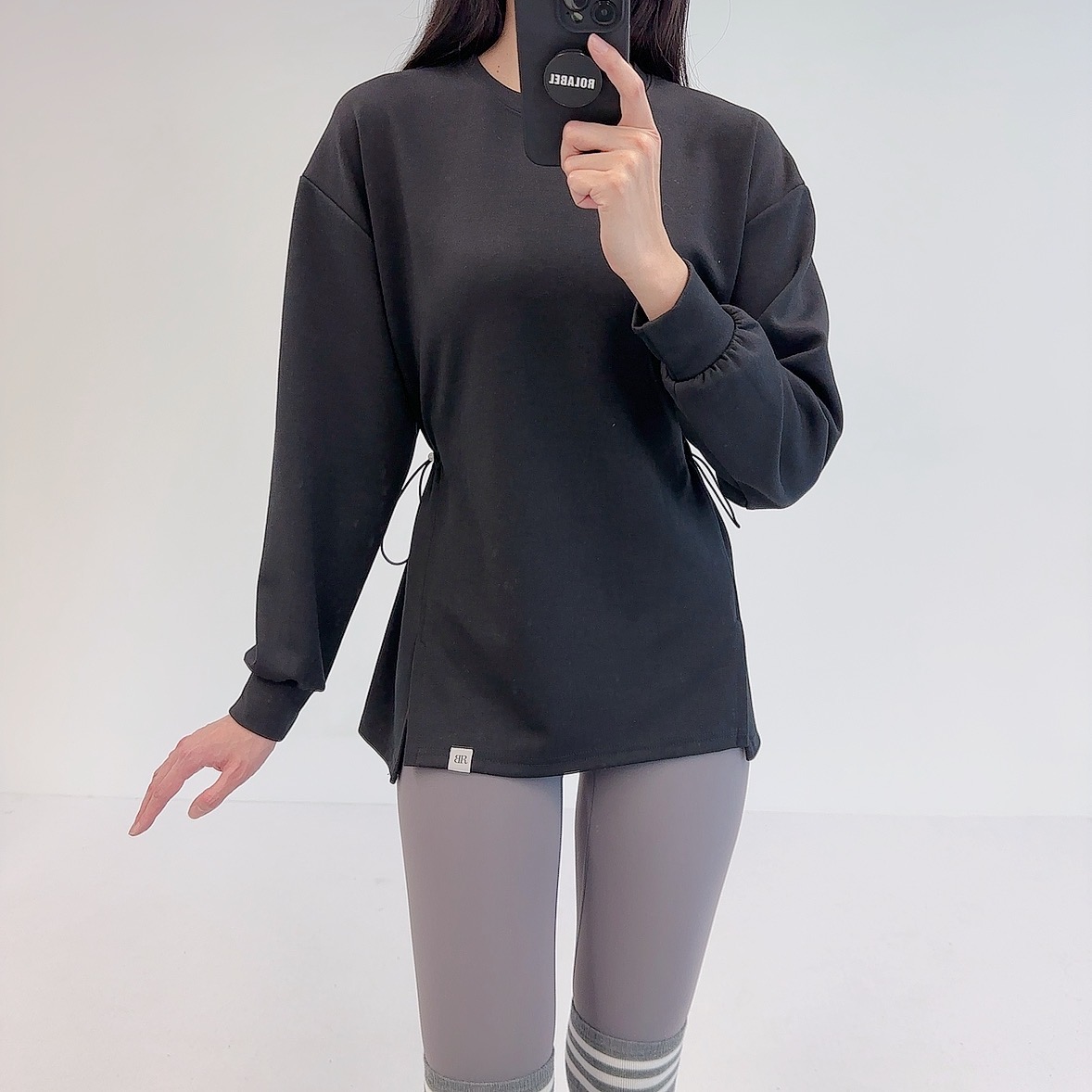 로라벨 자체제작 유닛 필라테스복 여성 요가복 필라테스 요가 상의 옷 긴팔 티셔츠 운동복 - 상세 이미지 4