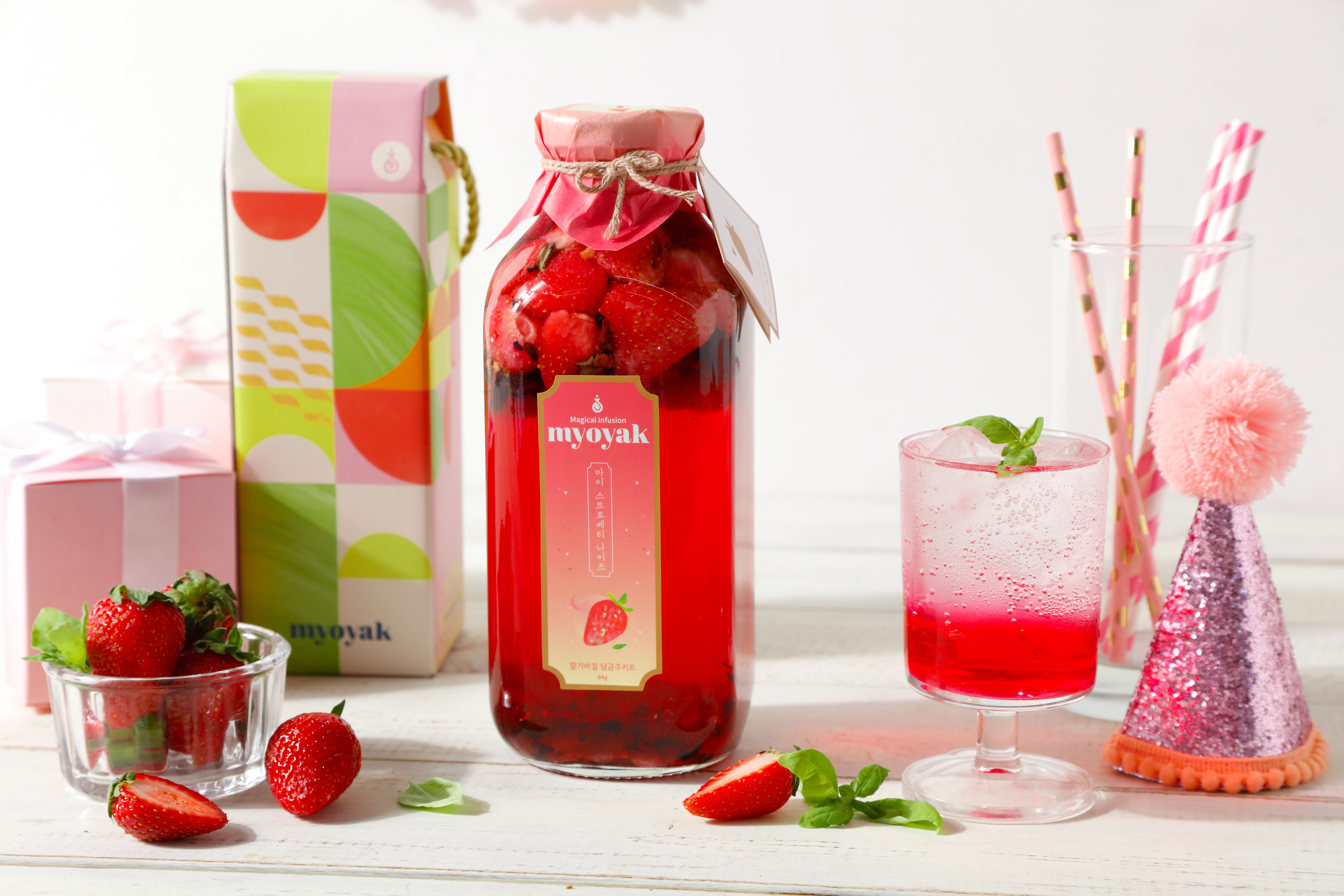 묘약 딸기바질 담금주키트 500 - 마이 스트로베리 나이츠, 딸기주