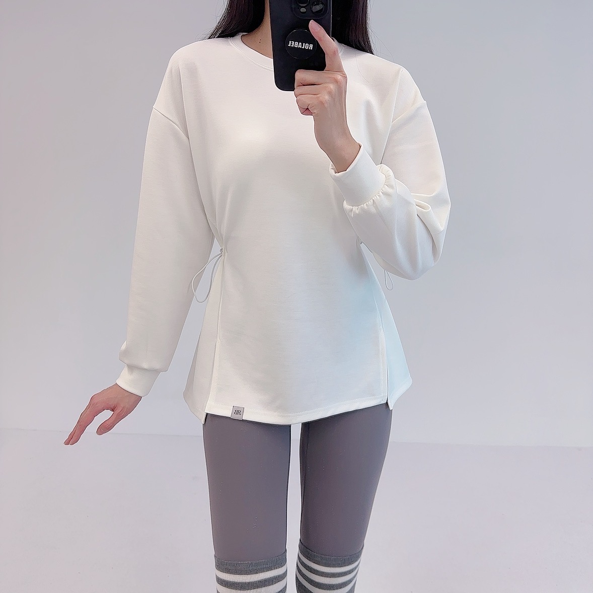 로라벨 자체제작 유닛 필라테스복 여성 요가복 필라테스 요가 상의 옷 긴팔 티셔츠 운동복 - 상세 이미지 3