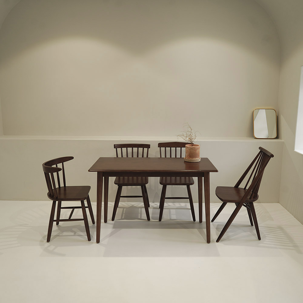 자야캠핑 1+1 코콜라 1922 카페 고무나무 원목 월넛 식탁 의자